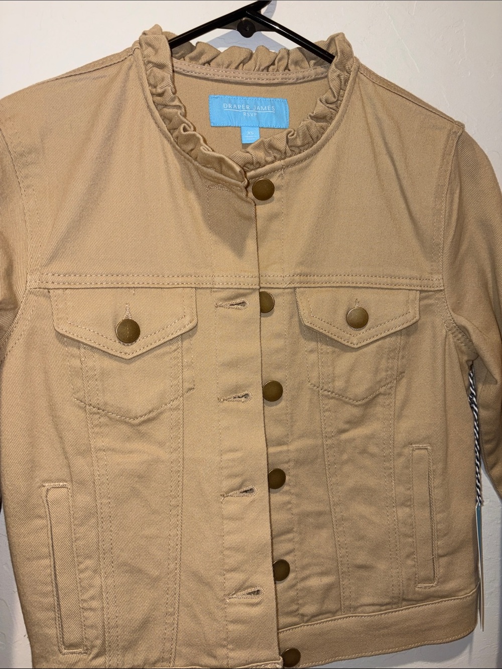 Draper James Tan Ruffle-Trim Jacket - Picture 3 of 4